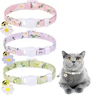 Breakaway Cat Collars with Bells and Charms, Personalized Adjustable Safety Buckle Collar for Kitten Cats Girl and Boys (DIL-6121514_DSY)