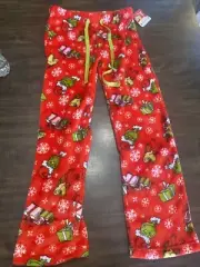 Christmas Grinch Men’s Pajama Sleep Lounge Pants Size Small Plush New