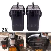 2X Universal Motorcycle Hard Saddle Bags Saddlebags Luggage Box Tool Side Cases