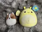 Squishmallows Zarina Slug & Reginald Corgi Plush Stuffed Animal Kellytoy Bundle