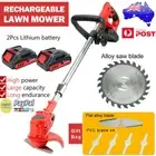 Cordless Grass Trimmer Lawn Edge Strimmer Electric Whipper Snipper + 2 Battery