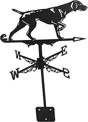 MOBUTOFU Weather Vane Decoration Farmhouse Weather Vane Wind Mill for Yard and Garden Accessories Wind Indicator Powder Schnauzer Metal Stake Puppy Storage Statue Wind Vanes
