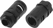 X AUTOHAUX M12x1.5 Cable Glands 10mm / 0.39" Bellows Quick Connector Straight PA6 Nylon Black 2 Pcs