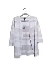 Chico's Travelers Collection Ribbon Mesh Jacket Winter Drift Sheer Size 1 NWT