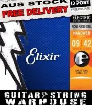 Elixir Electric Guitar Strings Nanoweb 9-42 Super Light