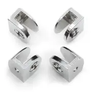 4pc Glass Shelf Brackets Adjustable 4pcs Clamp Shower Holder Heavy Duty Clips