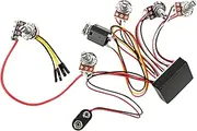 UPKOCH 1 Set Pre Wired Band Active Eq Preamp Circuit for Electric Bass Guitar Professional Wiring Harness with Dual Potentiometers Easy Installation and Enhanced Tone Control