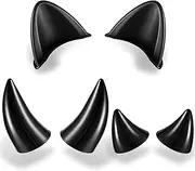 Chunyin 6 Pcs Helmet Cat Ears Large Plastic Devil Horns Ski Helmet Ears Small Stick on Devil Horns with Viscose Suction Cup for Women Men Bike Ski Motorcycle Snowboard Helmet