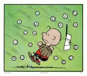 Peanuts Fly Balls Baseball Poster Mondo Charles Schultz Charlie Brown In Hand
