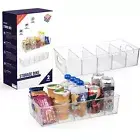 Plastic Pantry Organization and Storage Bins with Removable Dividers – XL Per...
