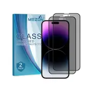 2 Pack MEZON iPhone 14 Pro (6.1") Privacy Anti-Spy Full Cover Tempered Glass