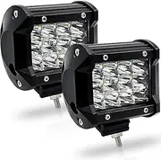 KaTur 4Inch 36W LED Light Bar Spot Beam 5500LM Offroad Fog Lights LED Driving Work Lamp for Truck Pickup Jeep SUV ATV Utv 12V 24V Car Daytime Running Driving Lights Waterproof 2-Pack