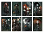 Tim Burtons Witches Tags Junk Journal Scrapbook USA Seller