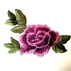 Embroided Elegant Purple Rose Iron On Patch For Clothes Applique Sticker New