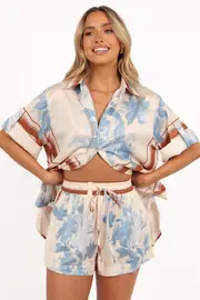 [PUP94] Lara Shorts - Pale Blue Print XS light blue