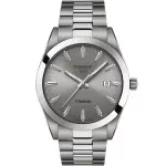 【TISSOT 天梭】GENTLEMAN 鈦金屬 紳士石英手錶-灰/40MM 開學(T1274104408100)