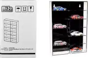 12 Car Display Showcase Wall Mount Case Black Back Panel Mijo Exclusive for 1/64