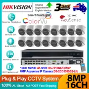 Hikvision 12MP 16CH CCTV System Kit 4K 8MP ColorVu Acusense POE IP Camera MIC