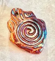 Artisan Made Raku Ceramic Spiral Pendant-35 x 25mm