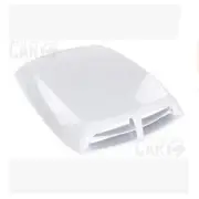 White Universal Car Decorative Air Flow Intake Hood Scoop Vent Bonnet Cover