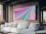 Pink Blush And Turquoise Abstract Mcm Style Wall Art Framed Print Trendy Preppy Wall Decor Mid Century Modern Abstract Decor