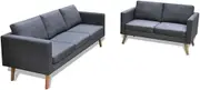Sofa Set 2-Seater and 3-Seater Fabric Dark Grey,Sofas 50.35KG-272194