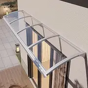 Outdoor Entrance Door Canopy with Polycarbonate Board and Aluminum Frame, Protects from Rain and Snow, Easy to Assemble, Perfect for Garage, Balcony Window, Home (80x100cm/32"x39")
