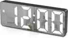 Digital Mirror Alarm Clock, Bedside Clock with Large LED Temperature Display