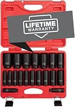 Sunex 2641 1/2-Inch Drive Deep SAE Impact Socket Set Standard/Deep 6-Point Cr-Mo 3/8-Inch - 1-1/2-Inch 19-Piece