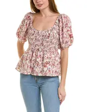 Auguste Anastasia Linen-Blend Blouse