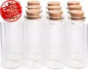 30Ml 1.18" X 2.75" Mini Glass Bottles, Jars with Wood Cork Stoppers, Tiny Glass