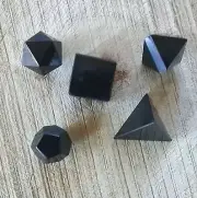 SHUNGITE SACRED GEOMETRY PLATONIC SOLIDS SET, SHUNGITE PLATONIC SOLIDS SET