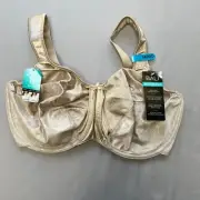 NEW Bali Minimizer Bra 34DDD Satin Underwire Tan Soft Cup Adjustable 3562