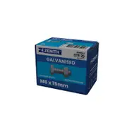 ZENITH M6 x 15mm Hot Dip Galvanised Hex Head Bolts And Nuts - 25 Pack