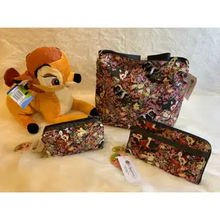 保證正版 專櫃貨 LeSportsac X Disney小鹿斑比聯名款斜背包/長夾/化妝包