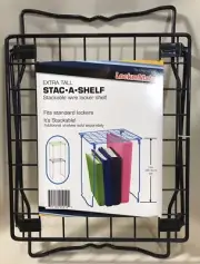 It's Academic LockerMate Stac-A-Shelf 12 Inch Wire Locker Shelf Black Blue New