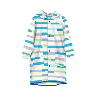 【w.p.c】空氣感兒童雨衣/超輕量防水風衣 附收納袋(湖藍橫紋L)