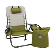 Lace-Up Folding Chair with Backpack - Stone/Moss