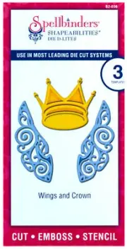 Spellbinders Shapeabilities D-Lites Wings & Crown Set Cutting Embossing Dies