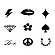 Simply Inked Game of Love Semi Permanent Tattoo Bundle, Size: 2 in x 2 in