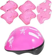 Boys and Girls Safety Helmet Set Kneepad Elbow Pad Green 7pc Kit for Roller Skating