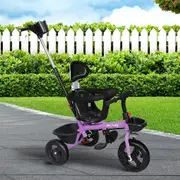 Bopeep Kids Tricycle Trike Ride On Toy Toddler Balance Bike Pram Stroller Purple
