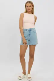 Denim Relaxed Shorts Mid Rise Bow Tie - Size 16XL, Women's Relaxed Short
