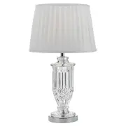 Adam Table Lamp, Clear Chrome Base &amp; White Shade