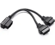 Right Angle OBD2 Splitter Y Cable -B20 OBDII 1 Male Splitter to 2 Female Exte...