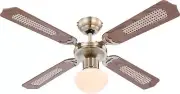 Ceiling Fan with Light Champion Brass Oak Ceiling Cooler Light Retro