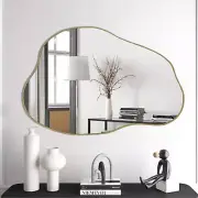 Gold Irregular Mirror, Cloud Shaped Mirror, Asymmetrical Wall Mirror, Unique Mod