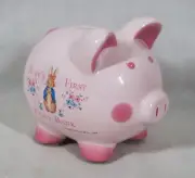 VINTAGE PETER RABBIT "BABY'S FIRST PIGGY BANK" by FREDRICK WARNE & CO. 2004 NEW