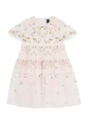 Needle & Thread Kids Garland Floral-embroidered Tulle Dress - Pink Light - 10YR (10 Years) 10YR (10 years)
