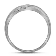 14k White Gold Round Diamond Wedding Double Row Band Ring 1/4 Cttw